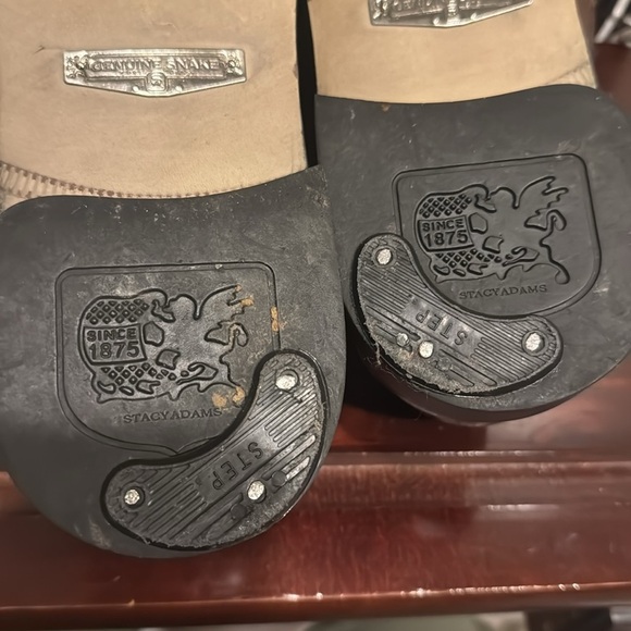 Stacy Adams genuine, snake skin, brown, cognac, leather lace up dress shoes 10 - Picture 16 of 16